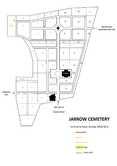 Jarrow Cemetery map