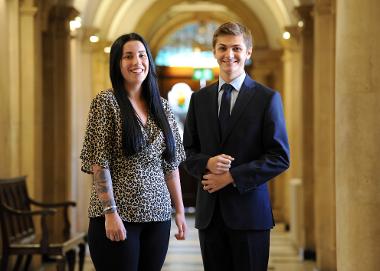 Nicole is pictured with Cllr Adam Ellison