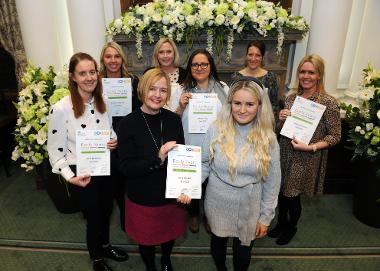 Beverley Scanlon, Head of Learning and Early Help, is pictured with some of the recipients.