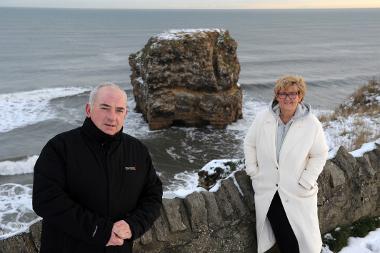 South Tyneside Council Leader, Councillor Tracey Dixon with Councillor Ernest Gibson, Lead Member for Transport and Neighbourhoods and Chair of the LGA Coastal Special Interest Group.