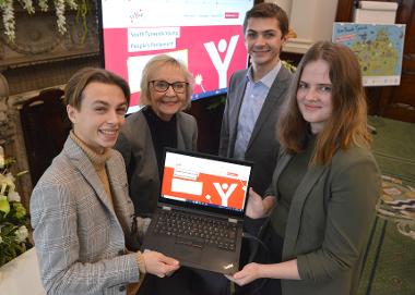 Luke Hall, South Tyneside’s MYP is pictured with Cllr Hetherington, Cllr Adam Ellison and South Tyneside YPP member Rachael Mienie