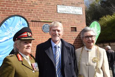 Deputy Lord Lieutenant of Tyne and Wear, Col Ann Clouston, South Shields Sea Cadet Chairman John Eltringham MBE and the Mayor.