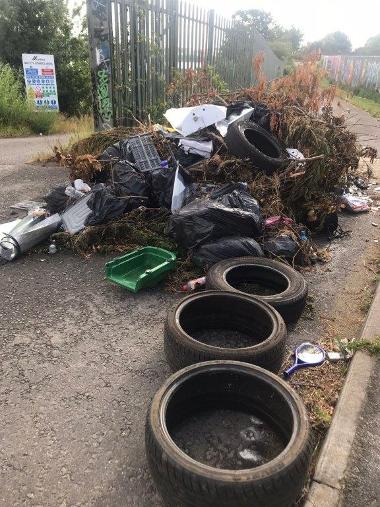 Rubbish dumped in Curlew Road