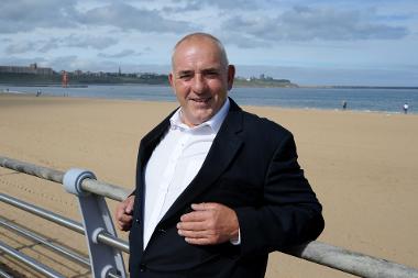 Councillor Ernest Gibson at Littlehaven, South Shields