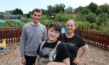  Cllr Ellison is pictured with Kelly Warren and her daughter Sky