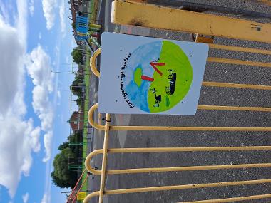 New signage at Galsworthy Road play park.