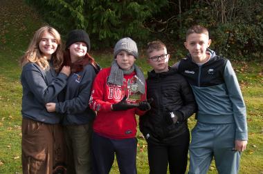 The winning team – L – R Daisy Blyth, Robyn Lewis, Jake Thompson, Declan Lappin and Theo Carter 