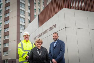 Stephen Kelleher of Driver Group, Councillor Tracey Dixon the Leader of South Tyneside Council, Scott Lutton of Vital Energi