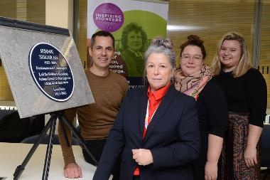 Councillor Angela Lamonte (front) is pictured with Jennie Shearan’s grandson Gianfranco Rosolia, Loes Veldpaus, Senior Lecturer in Architecture and Urban Planning at Newcastle University and Lauren Dunbar of The Common Room.