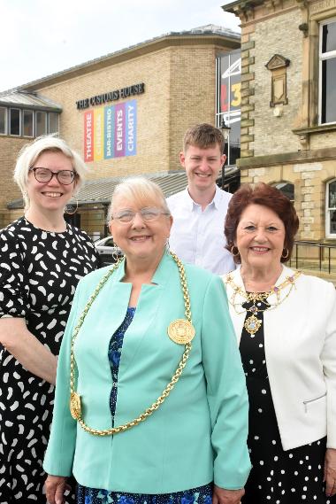 (Front) The Mayor and Mayoress, Councillor Fay Cunningham and Stella Matthewson, are pictured with Equinor’s Community Investment Manager Kay Doragh and Communications Officer Harry Chadwick.