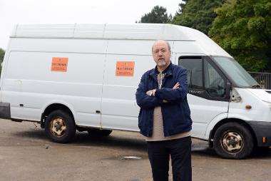 Councillor Jim Foreman with a seized vehicle