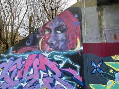 An example of street-art style graffiti at Monkton.